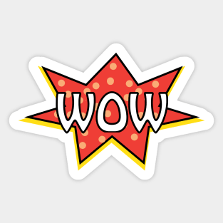 WOW retro comic journal typography Sticker